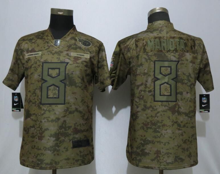 Women Tennessee Titans #8 Mariota Nike Camo Salute to Service Limited NFL Jersey->youth nfl jersey->Youth Jersey